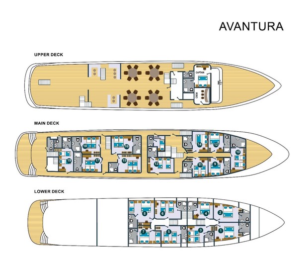 Cabin layout for Avantura