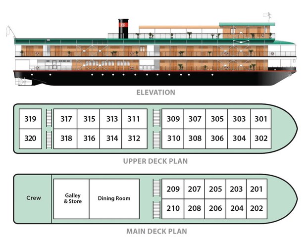 Cabin layout for Indochina Pandaw