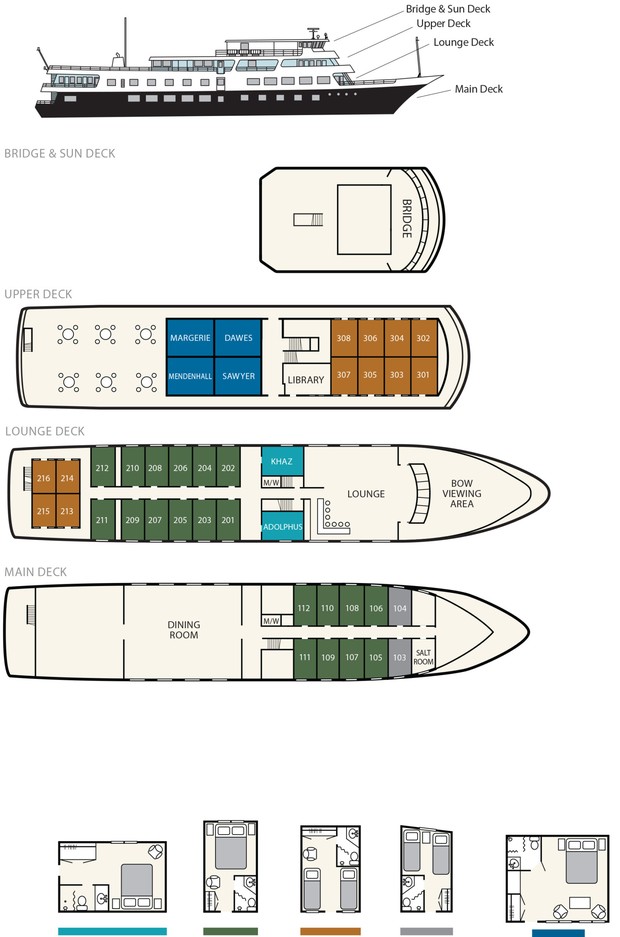 Cabin layout for Chichagof Dream