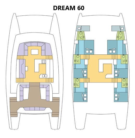 Cabin layout for Dream 60 Yacht
