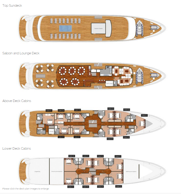 Cabin layout for Romantic Star