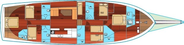 Cabin layout for Victoria gulet